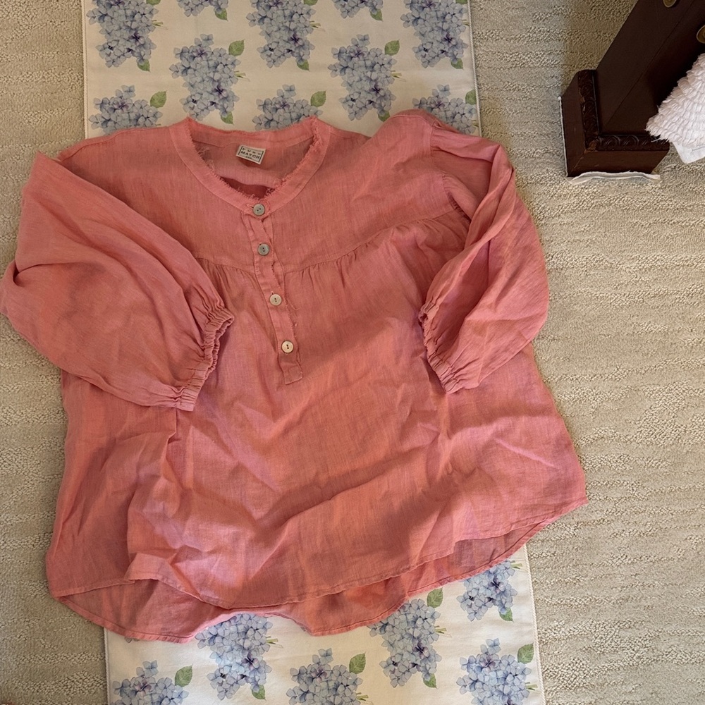 Pink Button-Up Blouse